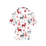 Deer tree snowflakes chrismas pattern Women's All Over Print Hawaiian Shirt