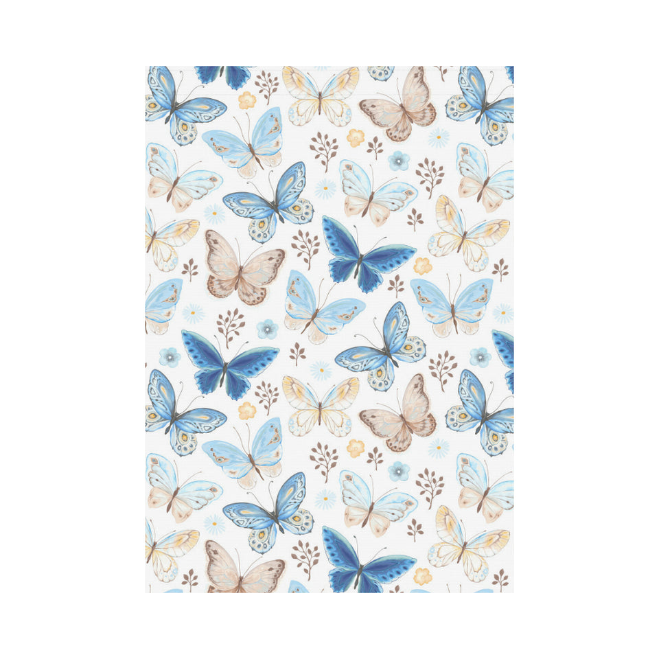 blue butterfly pattern House Flag Garden Flag