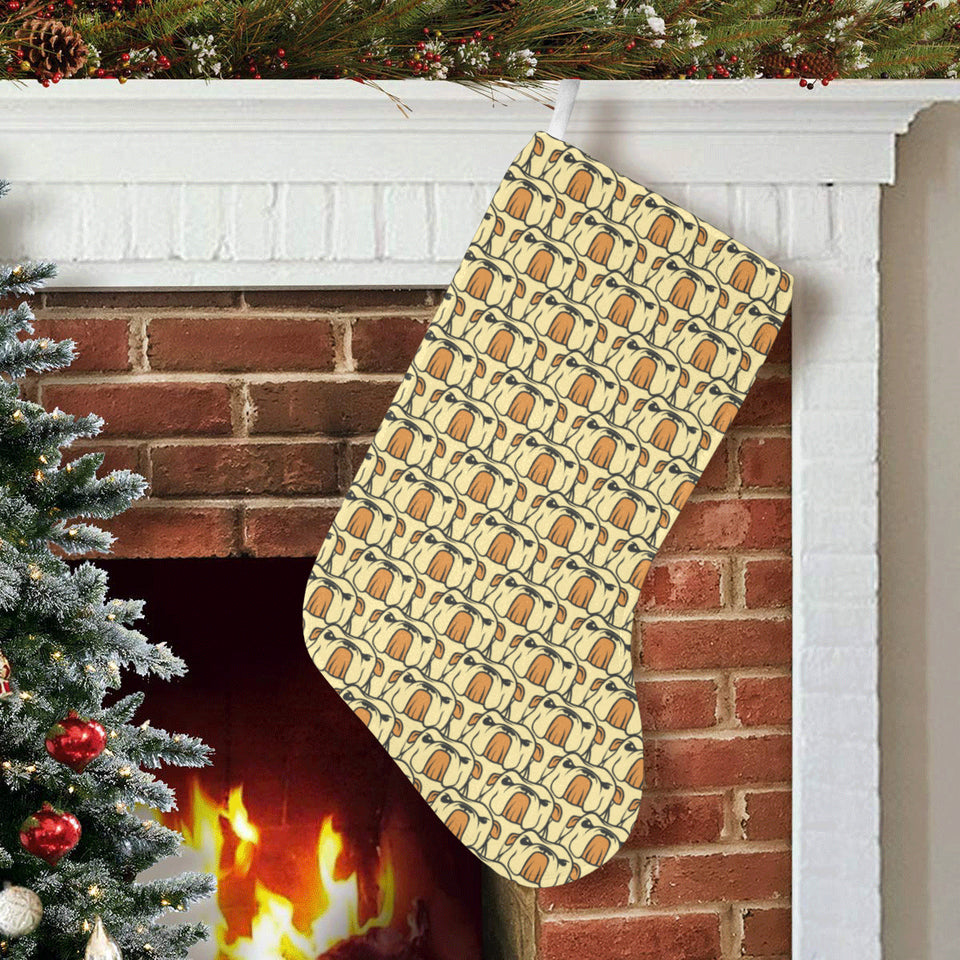 English Bulldog Pattern Print Design 02 Christmas Stocking