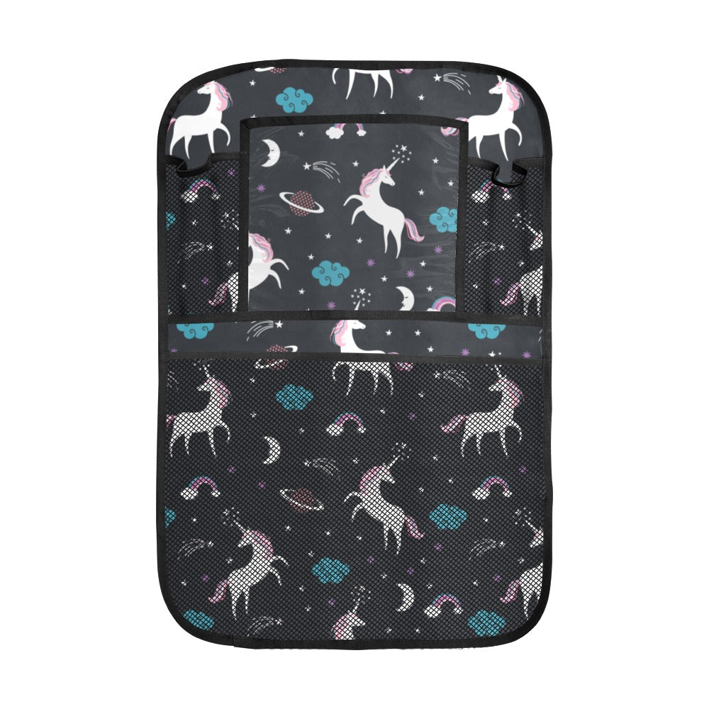 unicorn rainbows moon clound star pattern Car Seat Back Organizer