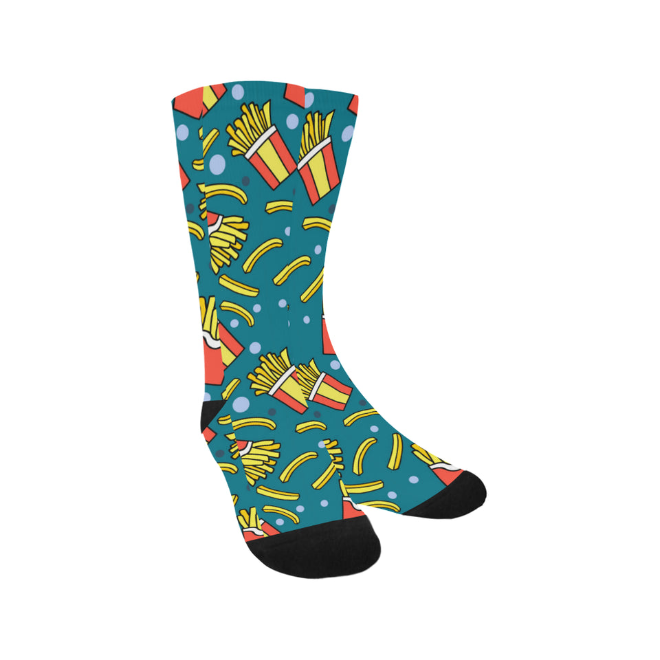 French fries red paper box pattern Crew Socks