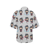 Cute ninja pattern Women's All Over Print Hawaiian Shirt