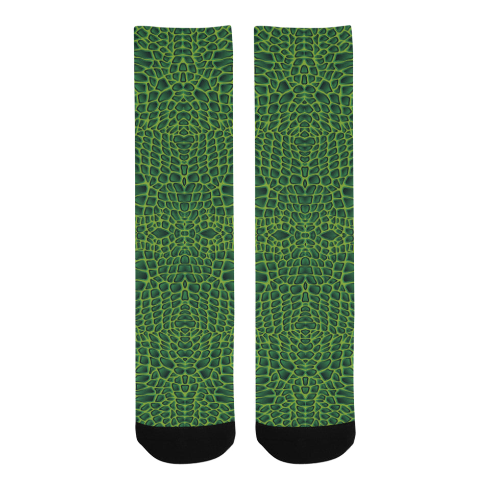 Crocodile Skin Printed Crew Socks