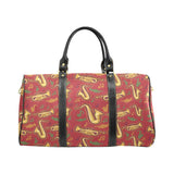 Saxophone cornet pattern red background Travel Bag