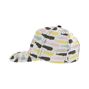 Whale dot pattern All Over Print Snapback Cap