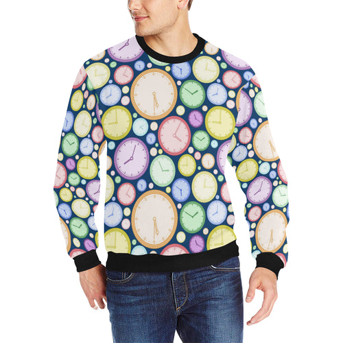 Colorful clock background Men's Crew Neck Sweatshirt