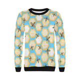 Bee honeycomb pattern Women's Crew Neck Sweatshirt
