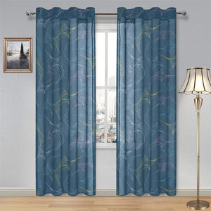 Swordfish Pattern Print Design 02 Gauze Curtain