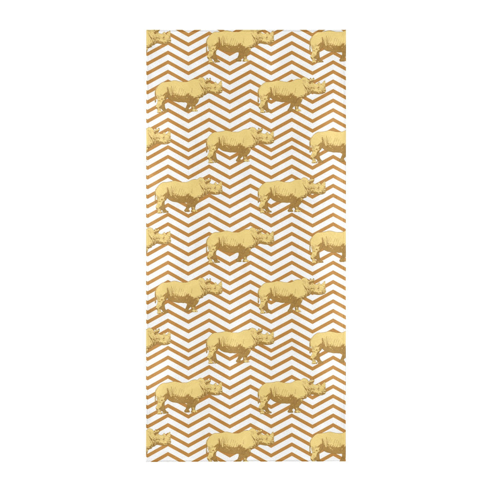 Rhino yellow theme pattern Beach Towel