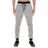 Cartoon hand drawn ice cream black white Unisex Casual Sweatpants