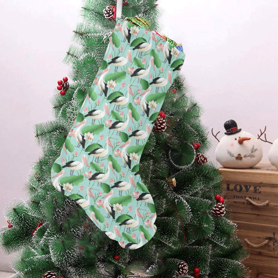 Pelican Pattern Print Design 01 Christmas Stocking