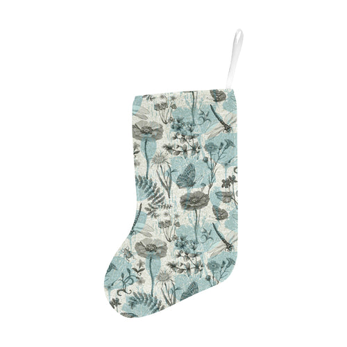 Dragonfly Butterfly Plants insect flower vintage s Christmas Stocking