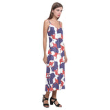 Kangaroo Australian pattern V-Neck Open Fork Long Dress