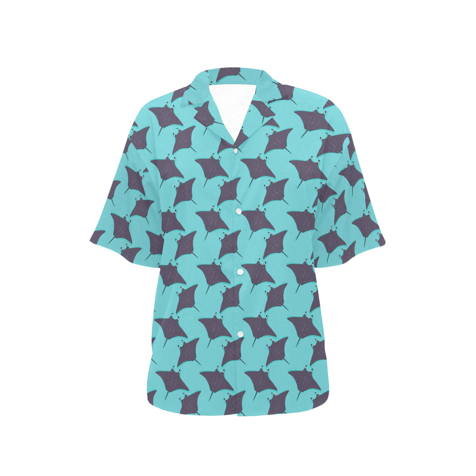 Stingray Pattern Print Design 02 Women's All Over Print Hawaiian Shirt