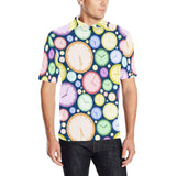 Colorful clock background Men's All Over Print Polo Shirt