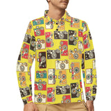 Camera Pattern Print Design 02 Men's Long Sleeve Polo Shirt