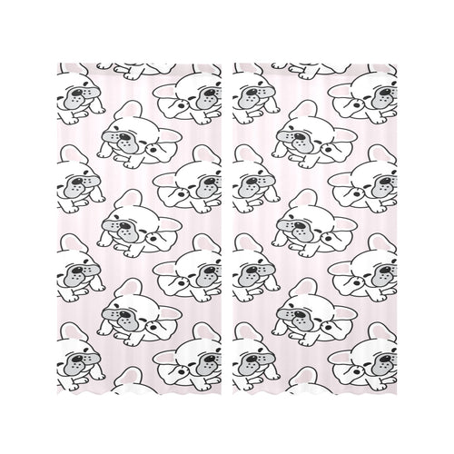 Cute french bulldog pattern Gauze Curtain