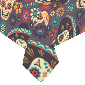 Sugar skulls flower maxican pattern Tablecloth