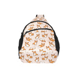 Cute Corgis Pattern pink background All Over Print Chest Bag