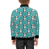 Hand drawn boston terrier dog pattern Kids' Boys' Girls' Bomber Jacket