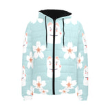 Maneki neko cat sakura Men's Padded Hooded Jacket