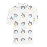 Cute Siberian Husky pattern Men's All Over Print Polo Shirt