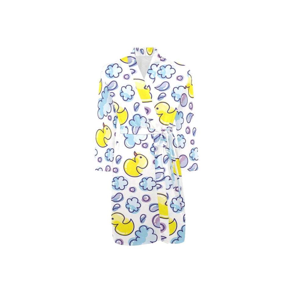 Duck Pattern Print Design 01 Men's Long Sleeve Belted Night Robe
