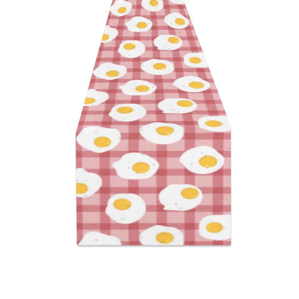 Fried Eggs Pattern Print Design 03 Table Runner