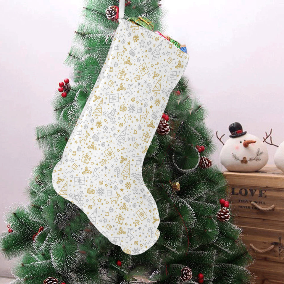 Christmas tree Christmas element Silver gold patte Christmas Stocking