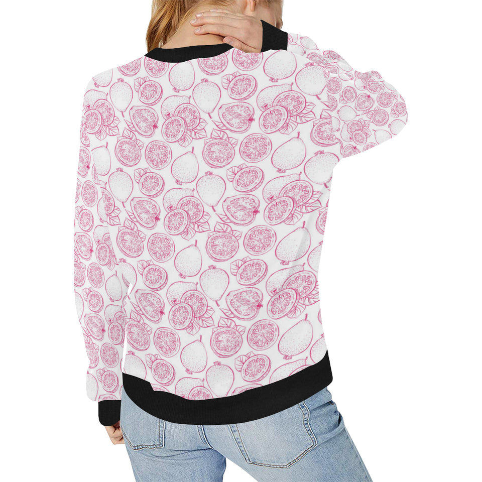 Sketch guava pattern Women's Crew Neck Sweatshirt