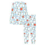 Bowling ball bowling pins blue blackground Women's All Over Print Pajama Set