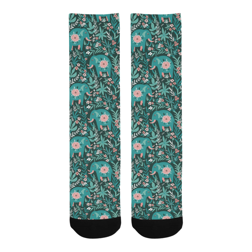 Elephants jungle pattern Crew Socks