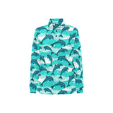 Dolphin sea pattern Women's Long Sleeve Polo Shirt