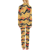 Kangaroo Australian aboriginal art pattern Women's Long Pajama Set