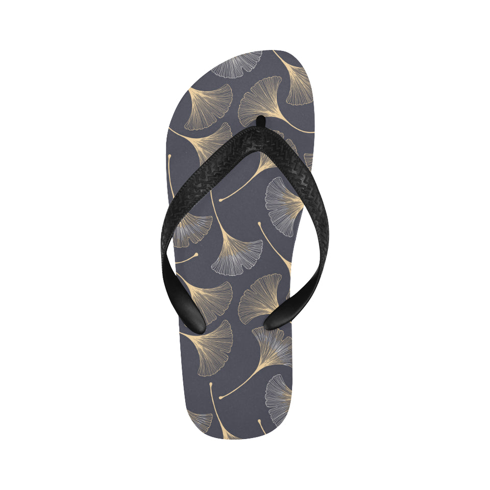 Gold ginkgo leaves Unisex Flip Flops