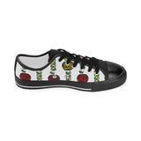 colorful apples leave zebra stripe Kids' Boys' Girls' Low Top Canvas Shoes Black