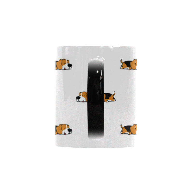 Cute beagle dog sleeping pattern Morphing Mug Heat Changing Mug