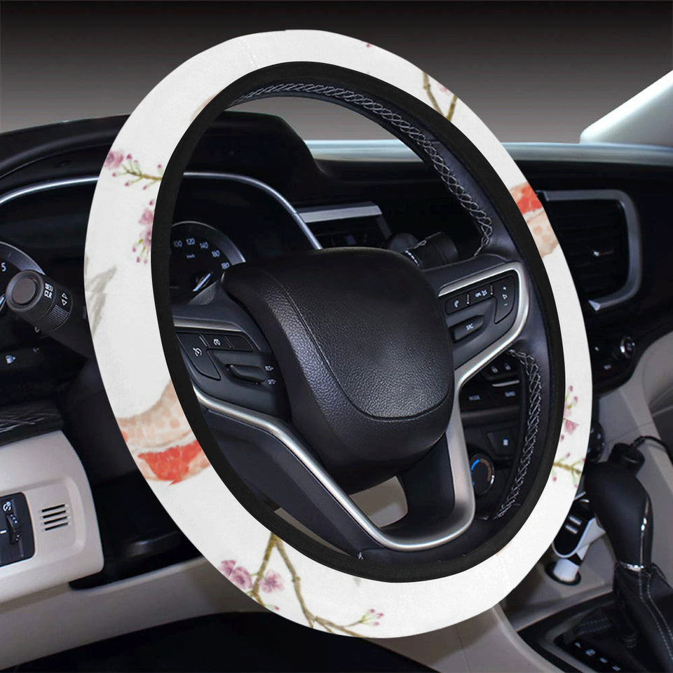 Watercolor Koi Fish Carp Fish pattern Car Steering Wheel Cover