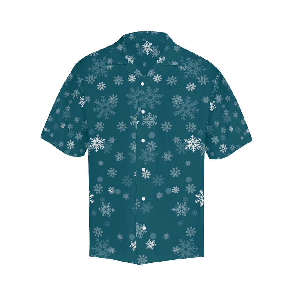 Snowflake pattern dark background Men's All Over Print Hawaiian Shirt