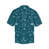 Snowflake pattern dark background Men's All Over Print Hawaiian Shirt