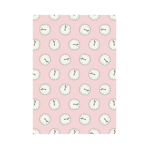 Clock pattern pink blackground House Flag Garden Flag