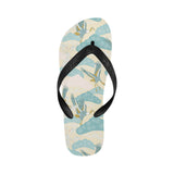 Bonsai bamboo stork japanese pattern cream theme Unisex Flip Flops