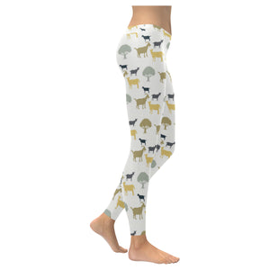 Silhouettes of goat and tree pattern Women's Legging Fulfilled In US