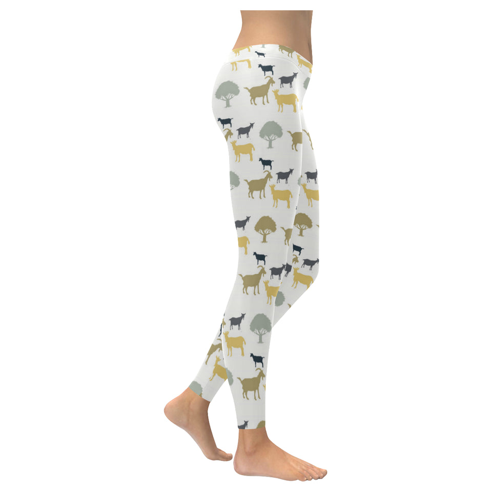 Silhouettes of goat and tree pattern Women's Legging Fulfilled In US