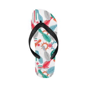 Watercolor bowling pattern Unisex Flip Flops