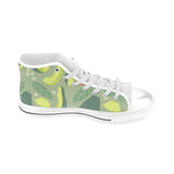 Avocado pattern Men's High Top Canvas Shoes White