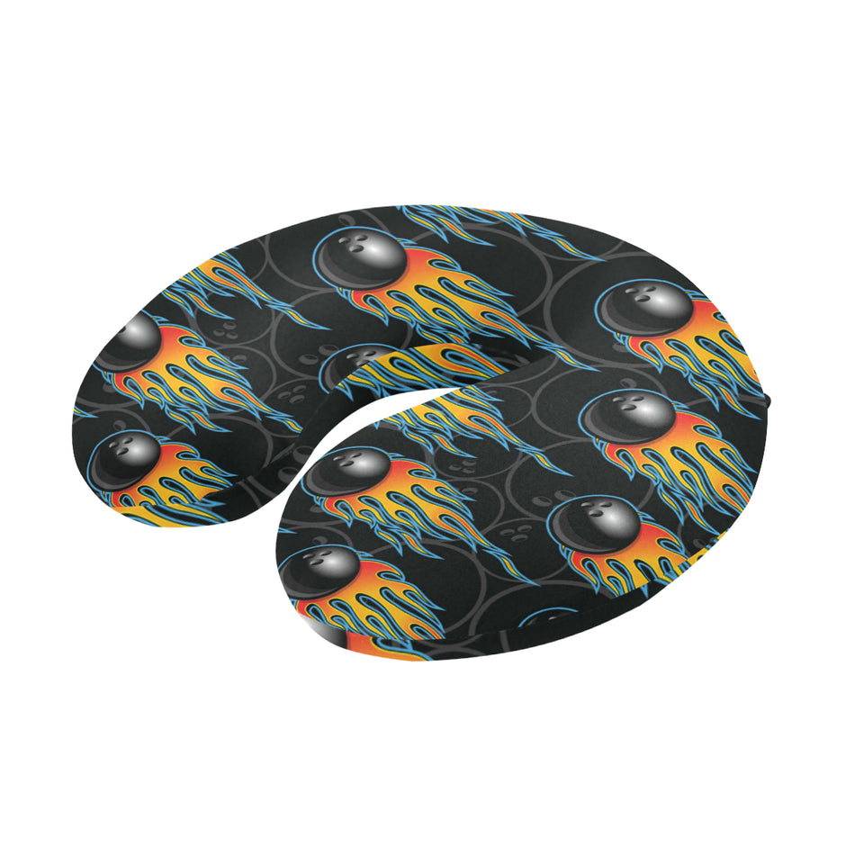 Bowling balls flame pattern U-Shaped Travel Neck Pillow