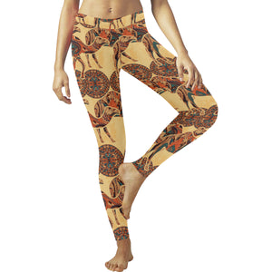 Camel polynesian tribal design pattern Women's Legging Fulfilled In US