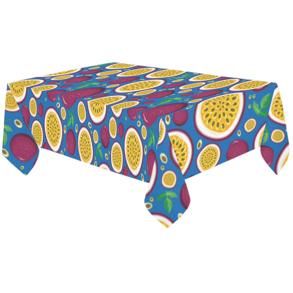 Passion fruit blue background Tablecloth