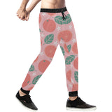 Grapefruit leaves flower pink background Unisex Casual Sweatpants